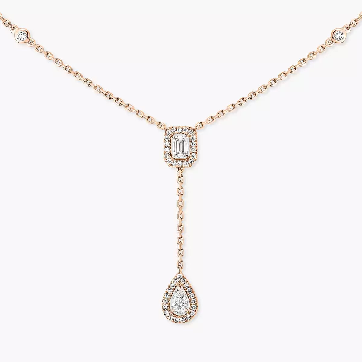 [Aura ] Gold Diamond Tie Necklace
