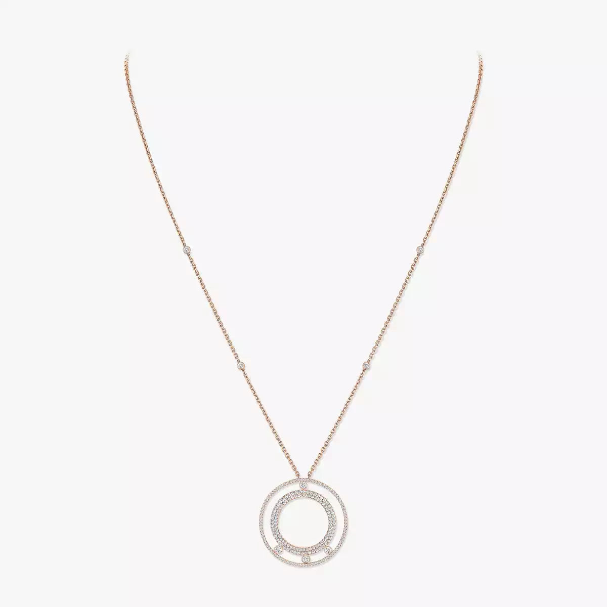 [Aura ] Romane Long Pave_-Set Diamant-Halskette