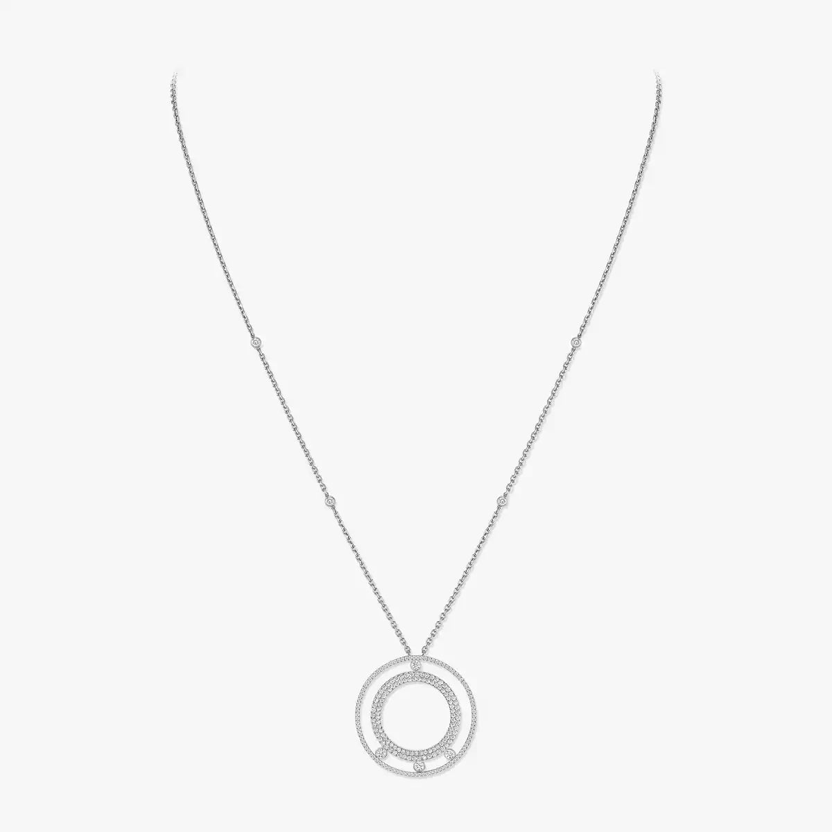 [Aura ] Romane Long Pave_-Set Diamant-Halskette
