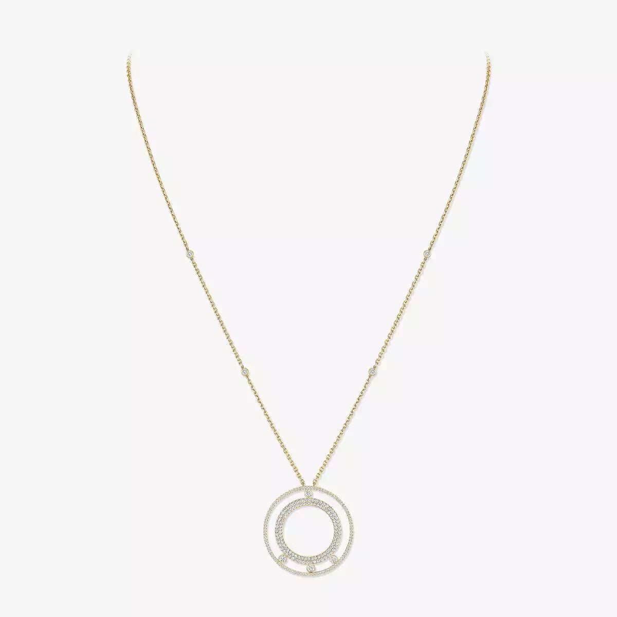 [Aura ] Romane Long Pave_-Set Diamant-Halskette