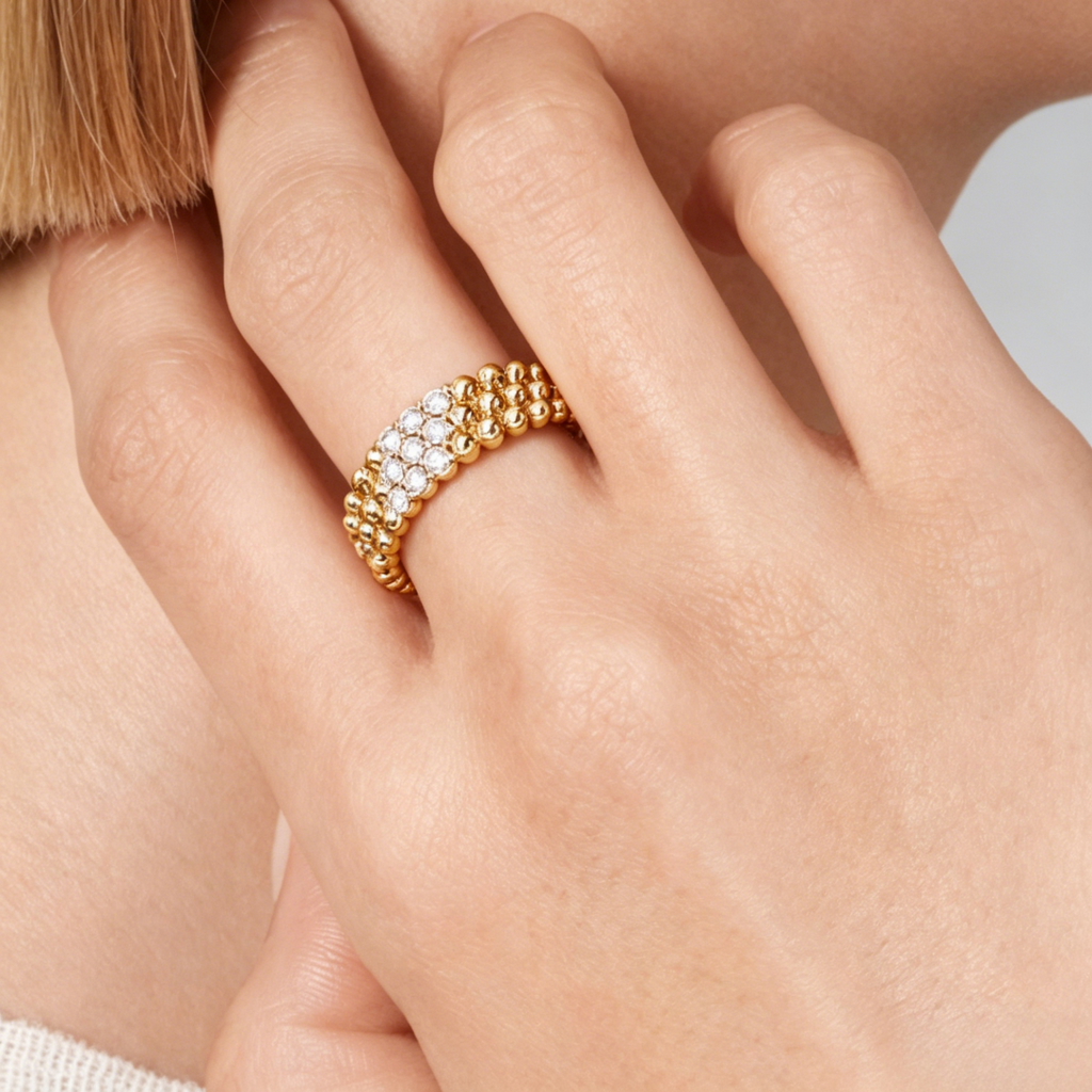 [Aura ]  THREE-ROW DIAMOND RING