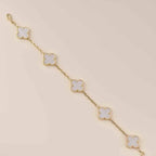 [Aura ]Neue CLOVER WHITE PEARL MOP 5 MOTIV ARMBAND-KOLLEKTION