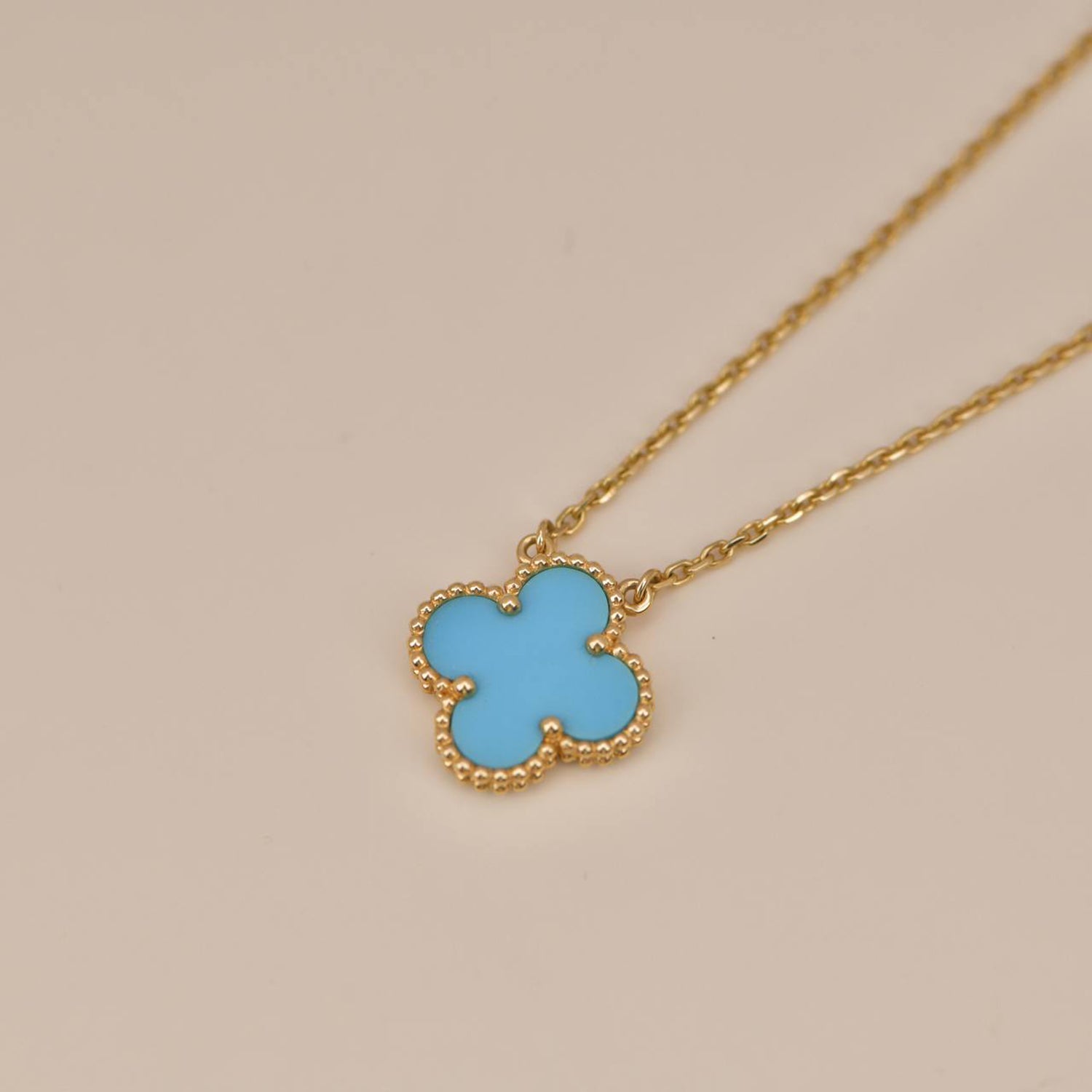Aura CLOVER 15MM VINTAGE TURQUOISE NECKLACE