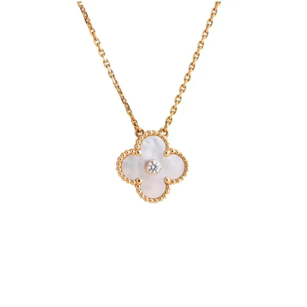 Aura CLOVER 15MM DIAMOND WHITE FRITILLARIA NECKLACE
