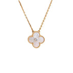 Aura CLOVER 15MM DIAMOND WHITE FRITILLARIA NECKLACE