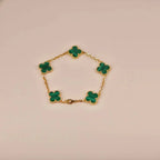 [Aura ]New  CLOVER 5 MOTIF MALACHITE BRACELET COLLECTION