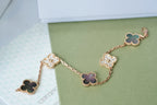 [Aura ]New CLOVER 5 MOTIF GRAY MOP BRACELET COLLECTION