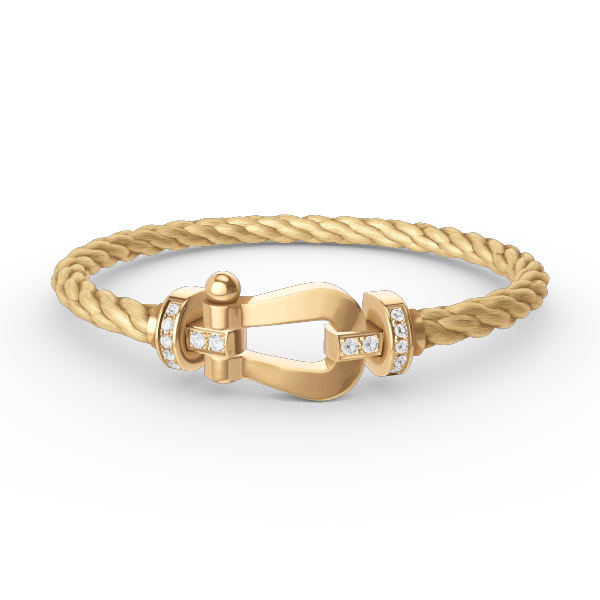Aura FORCE LARGE HORSESHOE HALF DIAMOND BRACELET GOLD