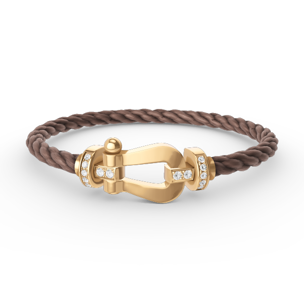 Aura FORCE LARGE HORSESHOE HALF DIAMOND BRACELET GOLD
