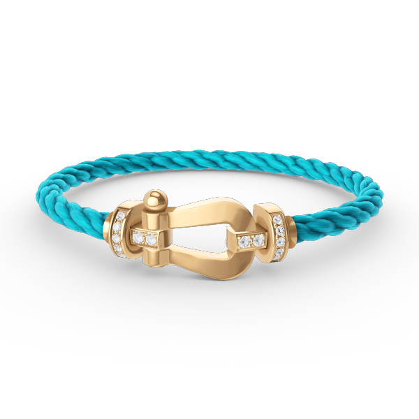 Aura FORCE LARGE HORSESHOE HALF DIAMOND BRACELET GOLD