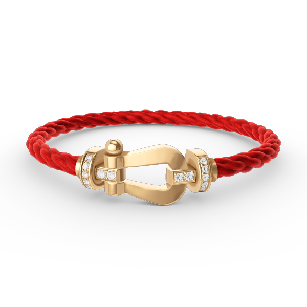 Aura FORCE LARGE HORSESHOE HALF DIAMOND BRACELET GOLD