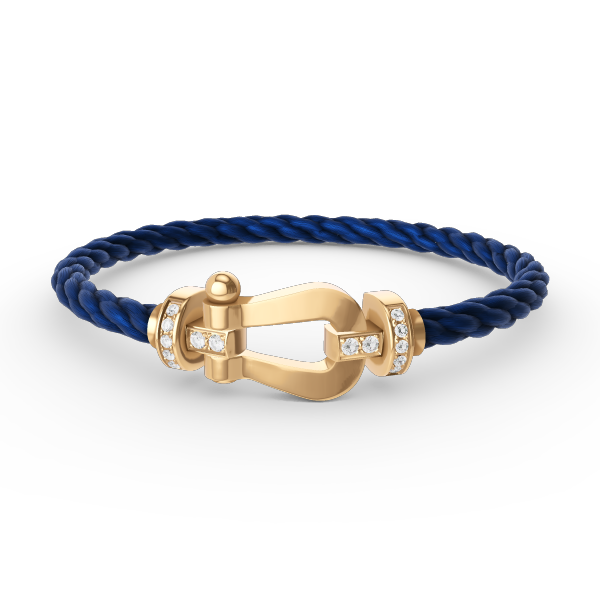 Aura FORCE LARGE HORSESHOE HALF DIAMOND BRACELET GOLD