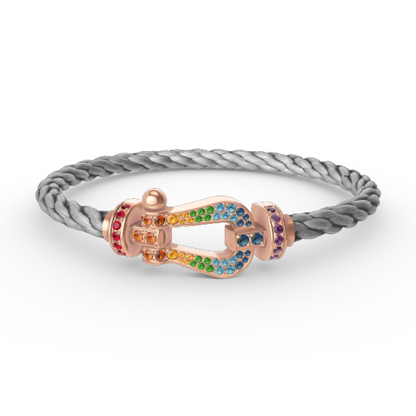 Aura FORCE LARGE HORSESHOE  COLORED DIAMOND BRACELET ROSE GOLD