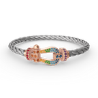 Aura FORCE LARGE HORSESHOE  COLORED DIAMOND BRACELET ROSE GOLD