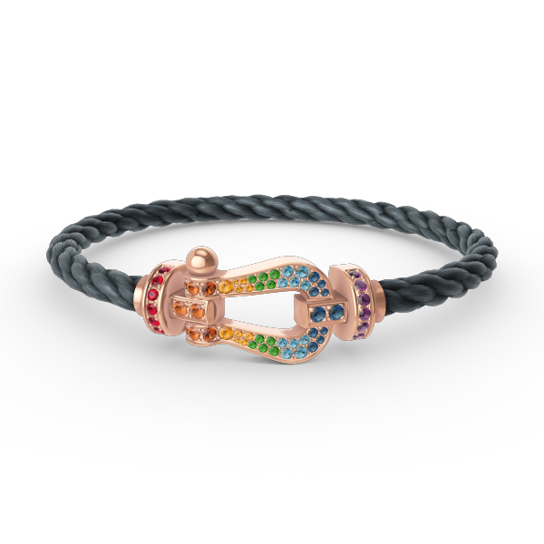 Aura FORCE LARGE HORSESHOE  COLORED DIAMOND BRACELET ROSE GOLD