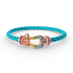 Aura FORCE LARGE HORSESHOE  COLORED DIAMOND BRACELET ROSE GOLD