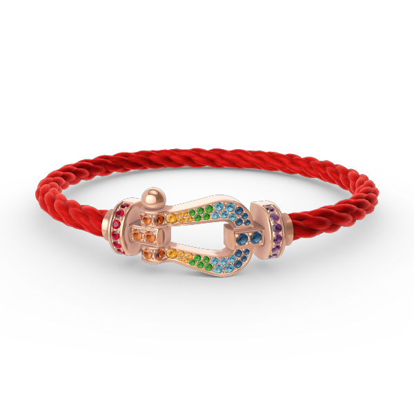 Aura FORCE LARGE HORSESHOE  COLORED DIAMOND BRACELET ROSE GOLD