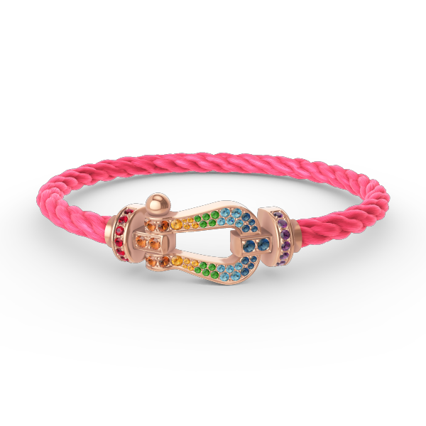 Aura FORCE LARGE HORSESHOE  COLORED DIAMOND BRACELET ROSE GOLD