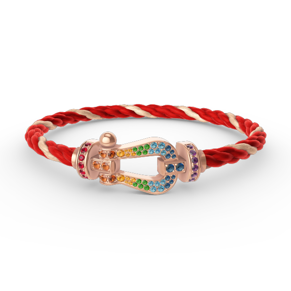 Aura FORCE LARGE HORSESHOE  COLORED DIAMOND BRACELET ROSE GOLD