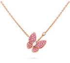 Aura BUTTERFLY RED DIAMOND ROSE GOLD NECKLACE