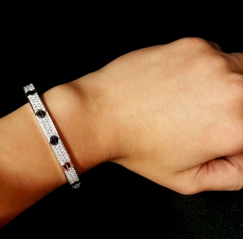 Aura LOVE BRACELET 6.1MM DIAMOND-PAVED CERAMIC