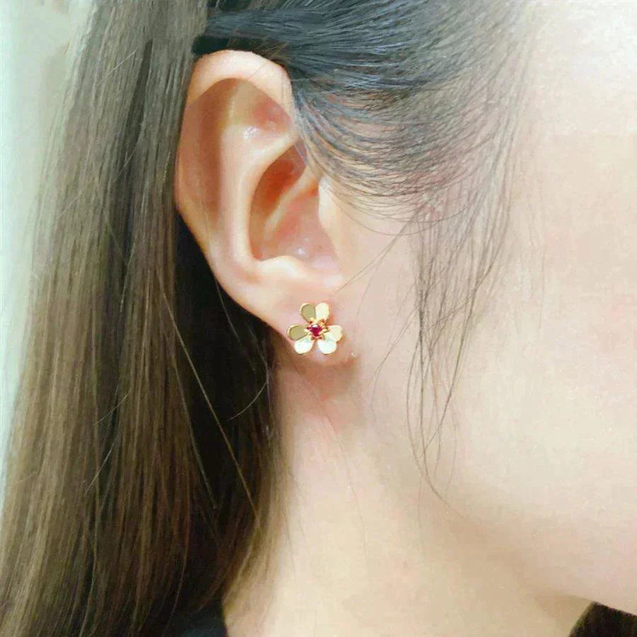 Aura FRIVOLE  FLOWER PINK EARRINGS