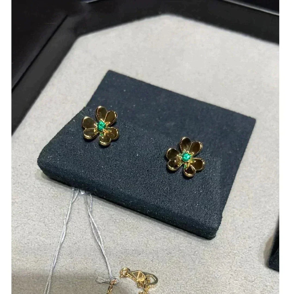 Aura FRIVOLE  FLOWER MALACHITE EARRINGS