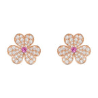 Aura FRIVOLE PINK GOLD FLOWER DIAMOND EARRINGS
