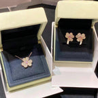 Aura FRIVOLE PINK GOLD FLOWER DIAMOND EARRINGS