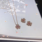 Aura FRIVOLE PINK GOLD FLOWER DIAMOND EARRINGS