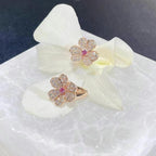 Aura FRIVOLE PINK GOLD FLOWER DIAMOND EARRINGS