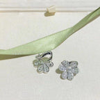 Aura FRIVOLE SILVER FLOWER DIAMOND EARRINGS