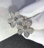 Aura FRIVOLE SILVER FLOWER DIAMOND EARRINGS