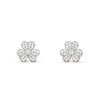 Aura FRIVOLE SILVER FLOWER DIAMOND EARRINGS