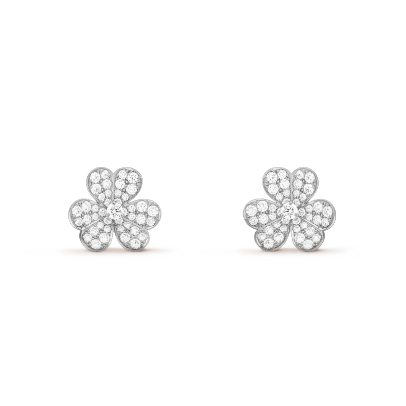Aura FRIVOLE SILVER FLOWER DIAMOND EARRINGS