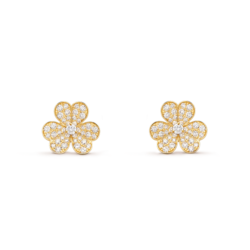 Aura FRIVOLE GOLD FLOWER DIAMOND EARRINGS