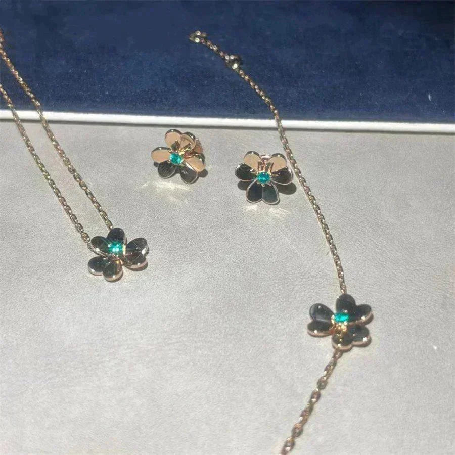Aura FRIVOLE  FLOWER MALACHITE EARRINGS