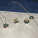Aura FRIVOLE  FLOWER MALACHITE EARRINGS