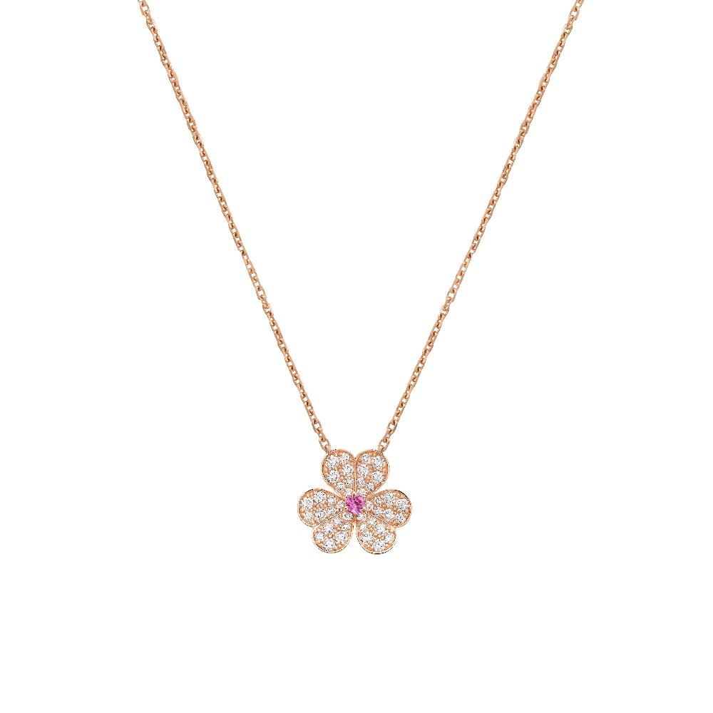 Aura FRIVOLE ROSE GOLD FLOWER DIAMOND NECKLACE