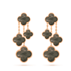 Aura CLOVER EARRINGS DARK MOP 4 MOTIFS ROSE GOLD