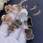 Aura CLOVER EARRINGS DARK MOP 4 MOTIFS ROSE GOLD