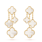 Aura CLOVER OHRRINGE WEISS MOP 4 MOTIVE GOLD