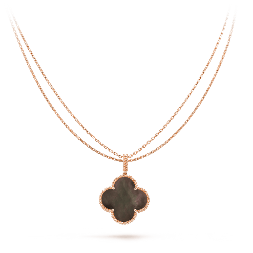 Aura CLOVER 25MM GOLD DARK MOP BIG CLOVER NECKLACE