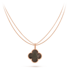 Aura CLOVER 25MM GOLD DARK MOP BIG CLOVER NECKLACE