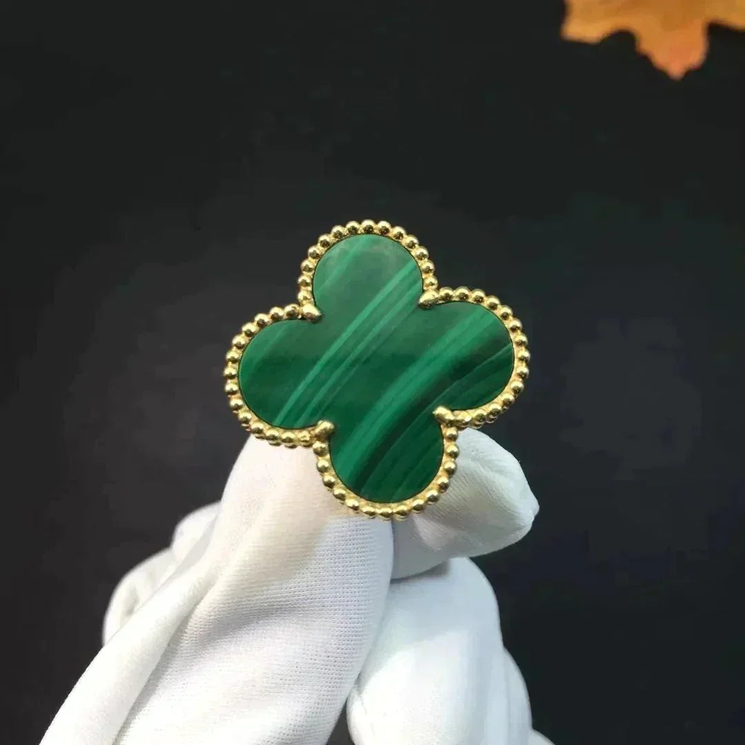 Aura CLOVER MALACHITE RING