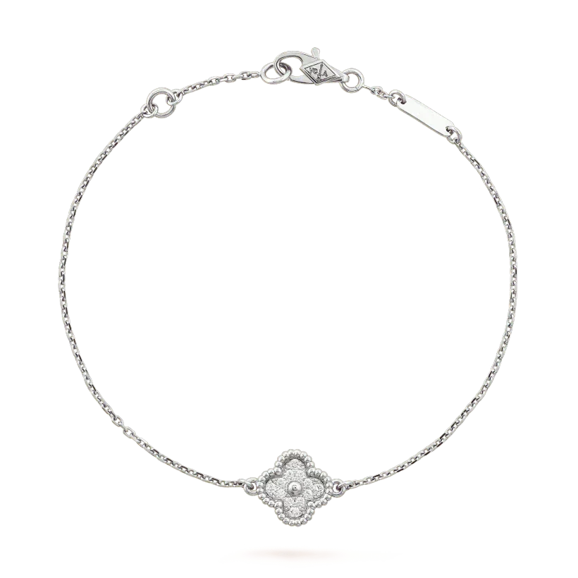 Aura CLOVER  SINGLE FLOWER BRACELET SILVER