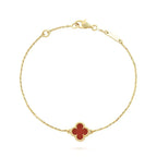 Aura CLOVER  CARNELIAN SINGLE FLOWER BRACELET