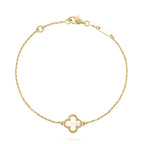 Aura CLOVER WHITE MOP SINGLE FLOWER BRACELET