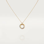 Aura TRINITY NECKLACE SILVER GOLD PINK GOLD DIAMONDS
