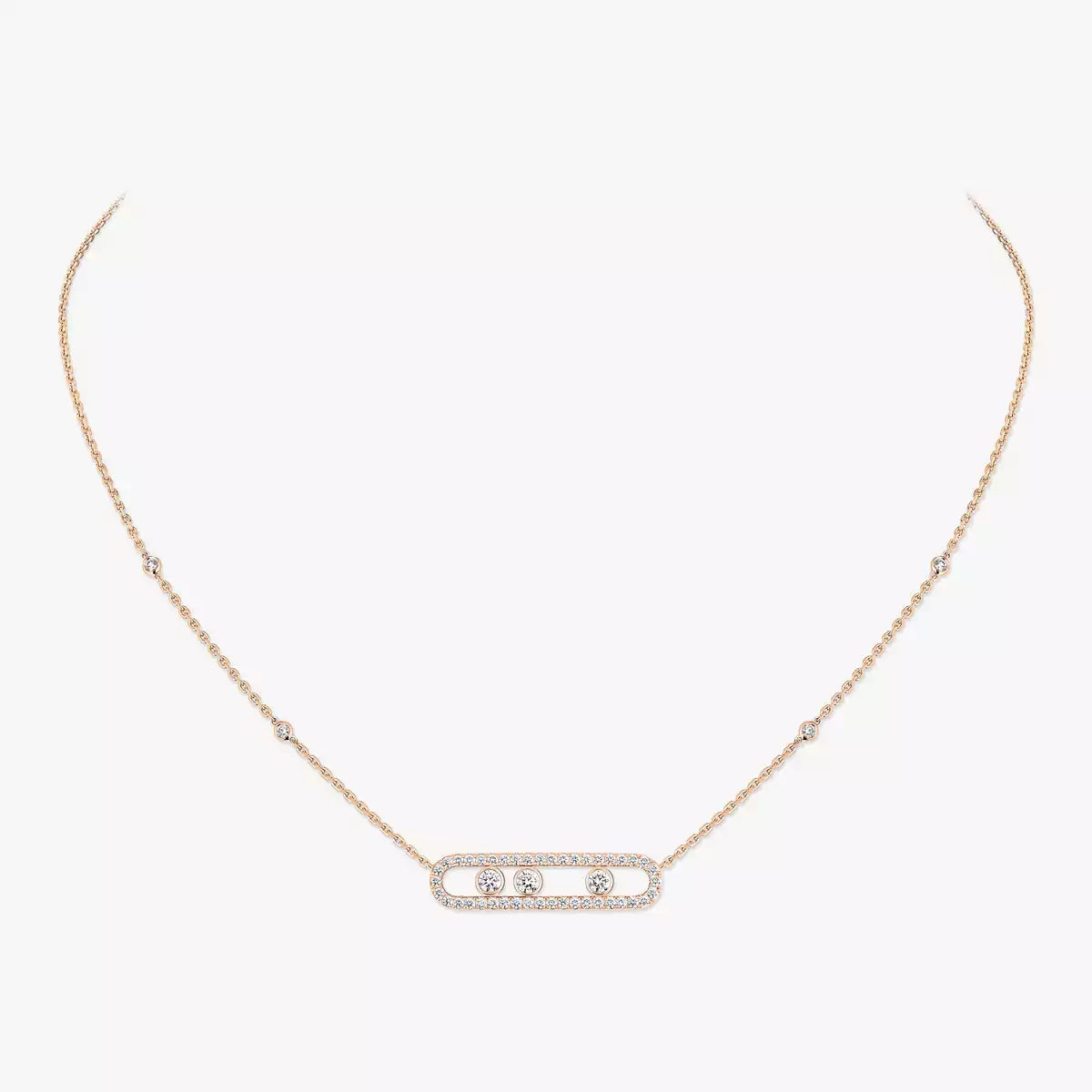 [Aura ]  Pave_ Roségold Diamant Halskette